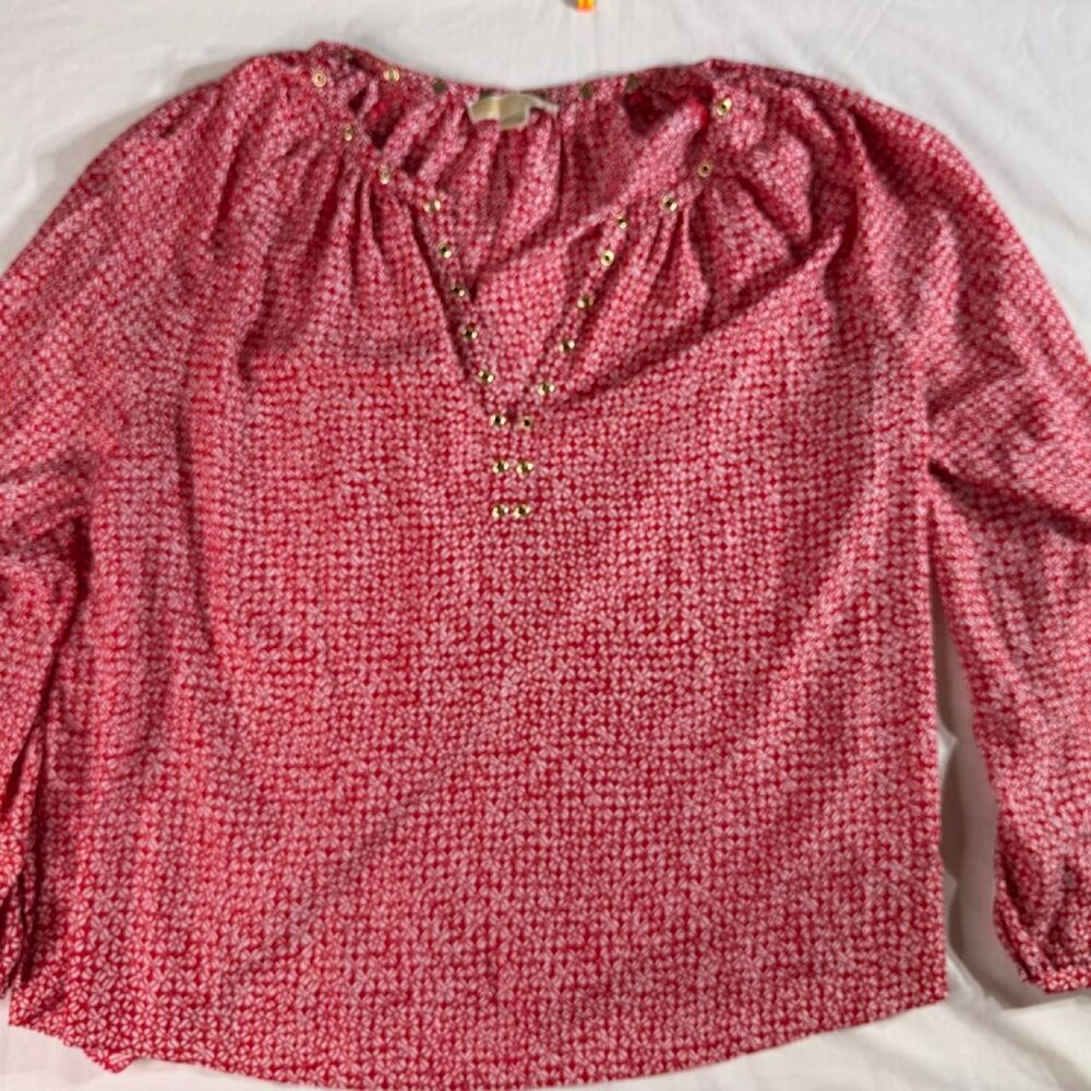Michael-kors Women's Red and Pink Blouse